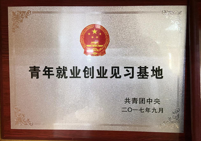 2017年9月获共青团颁发《青年就业创业见习基地》.png